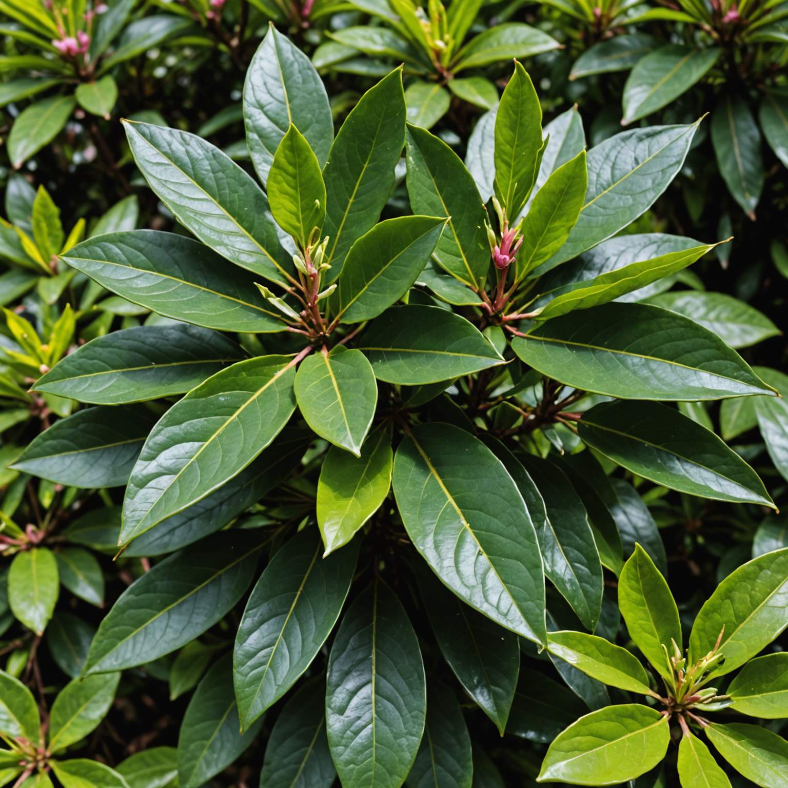 Rhododendron ponticum glossy leaves