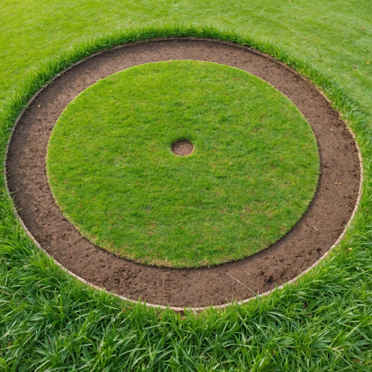Brown dead patch in lawn from salt damage