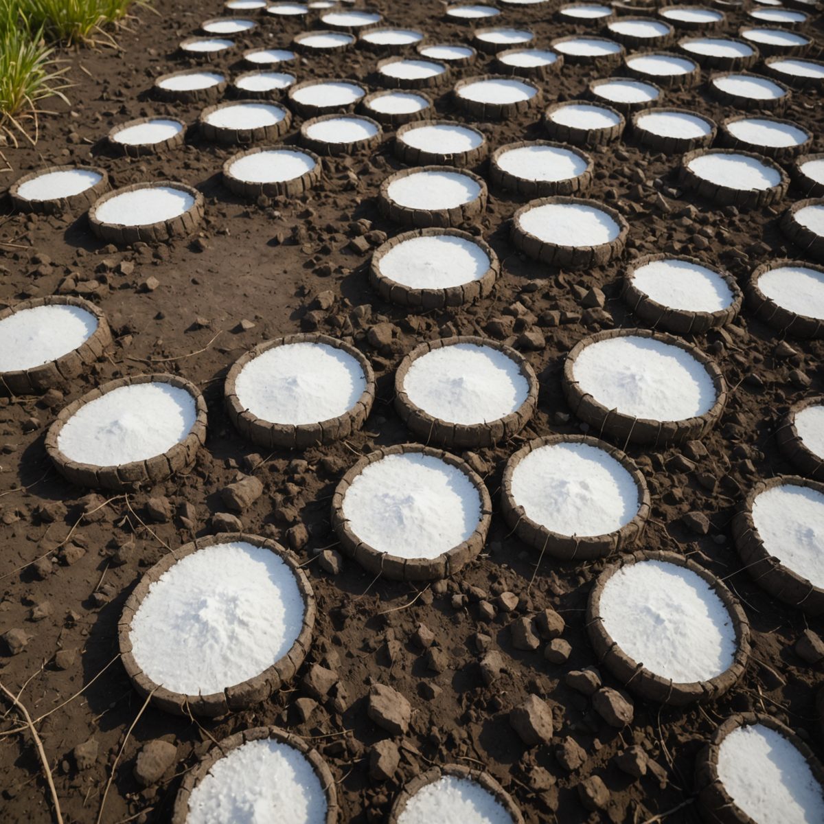 Salt damaged soil with nothing growing