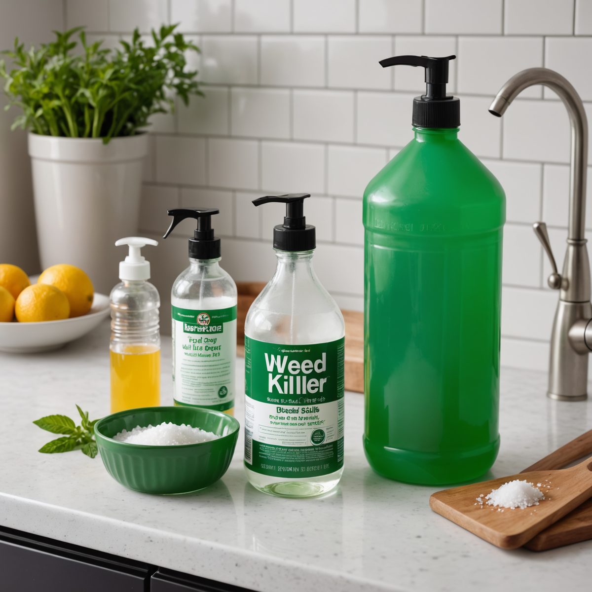 Salt vinegar and dish soap weed killer ingredients