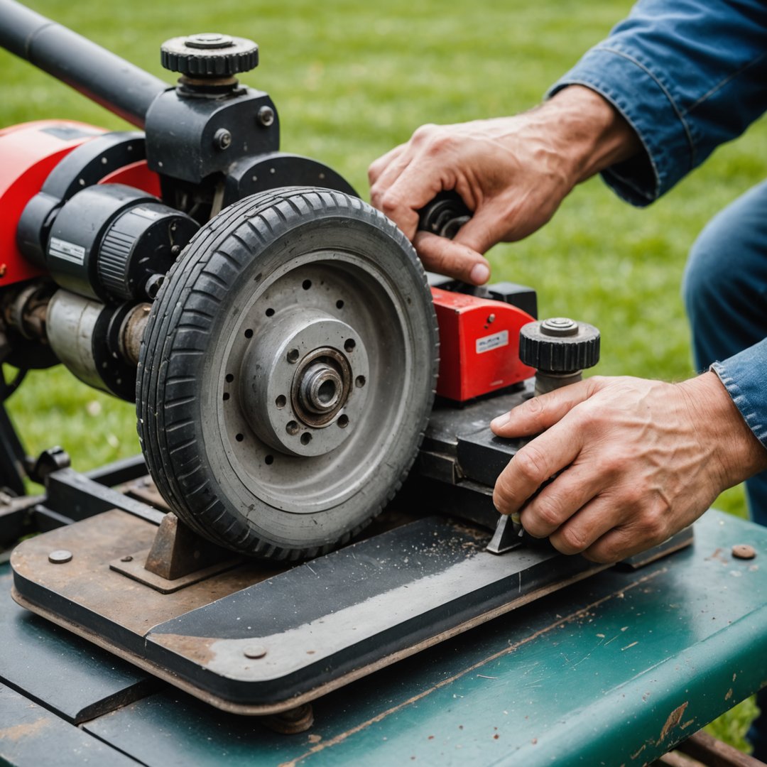 Checking mower blade balance