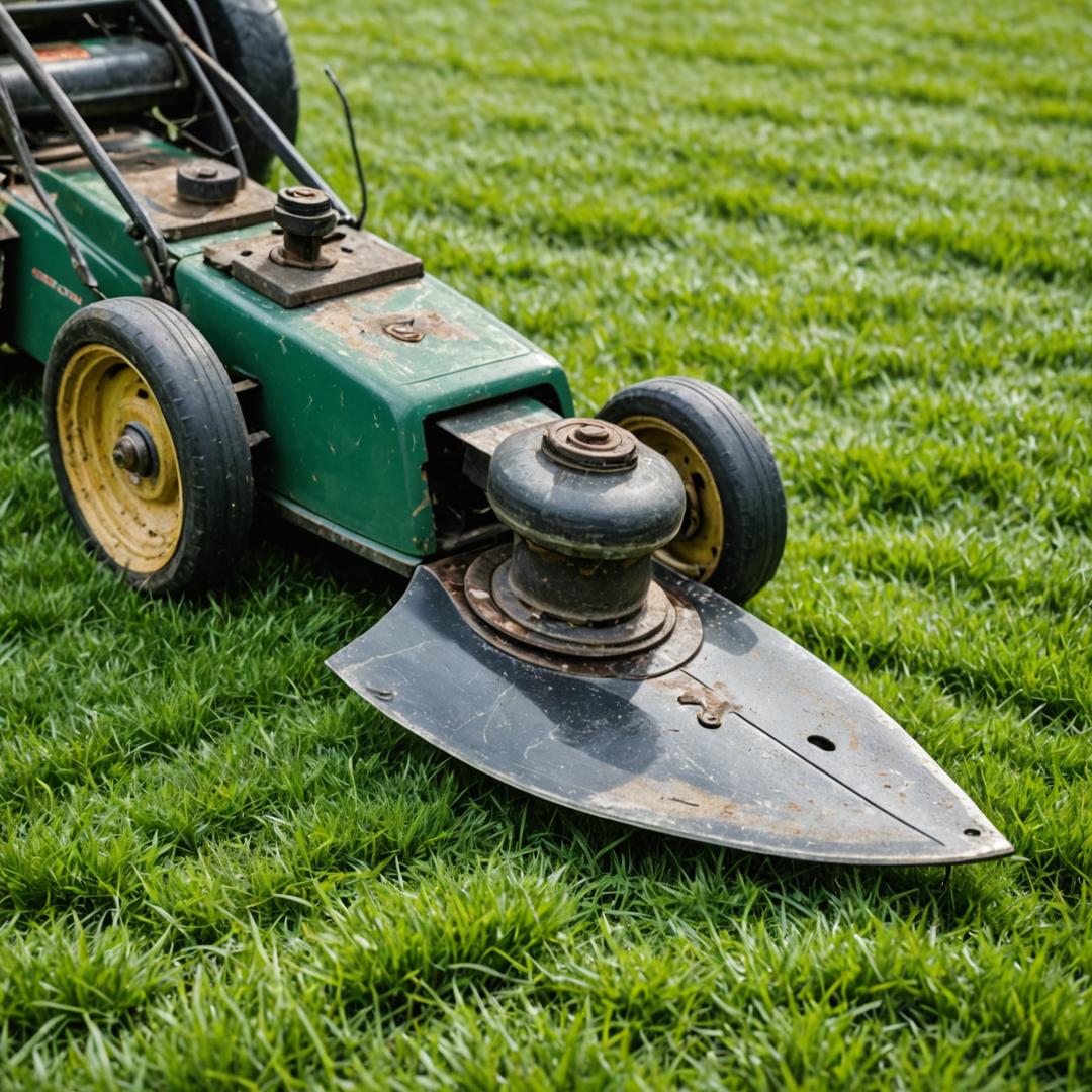 Dull worn mower blade