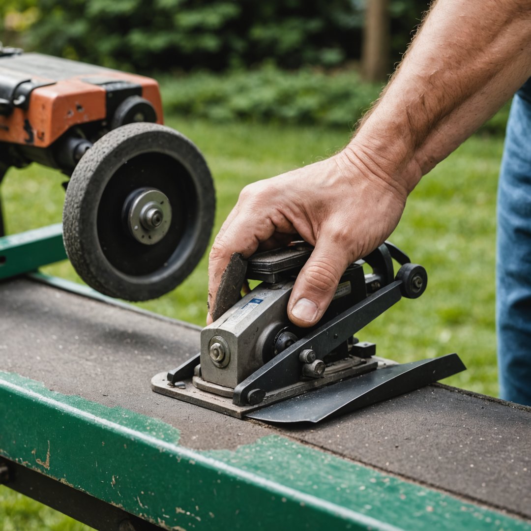 Sharpening mower blade