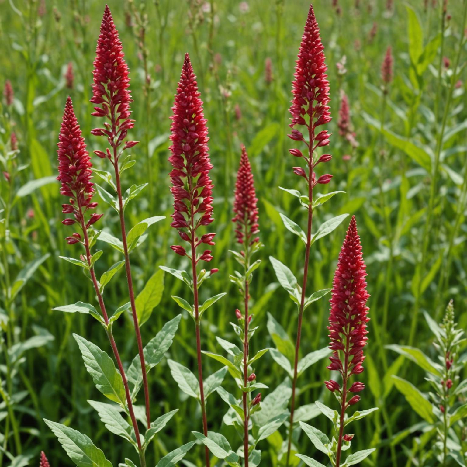 Sheep's sorrel red flower spikes