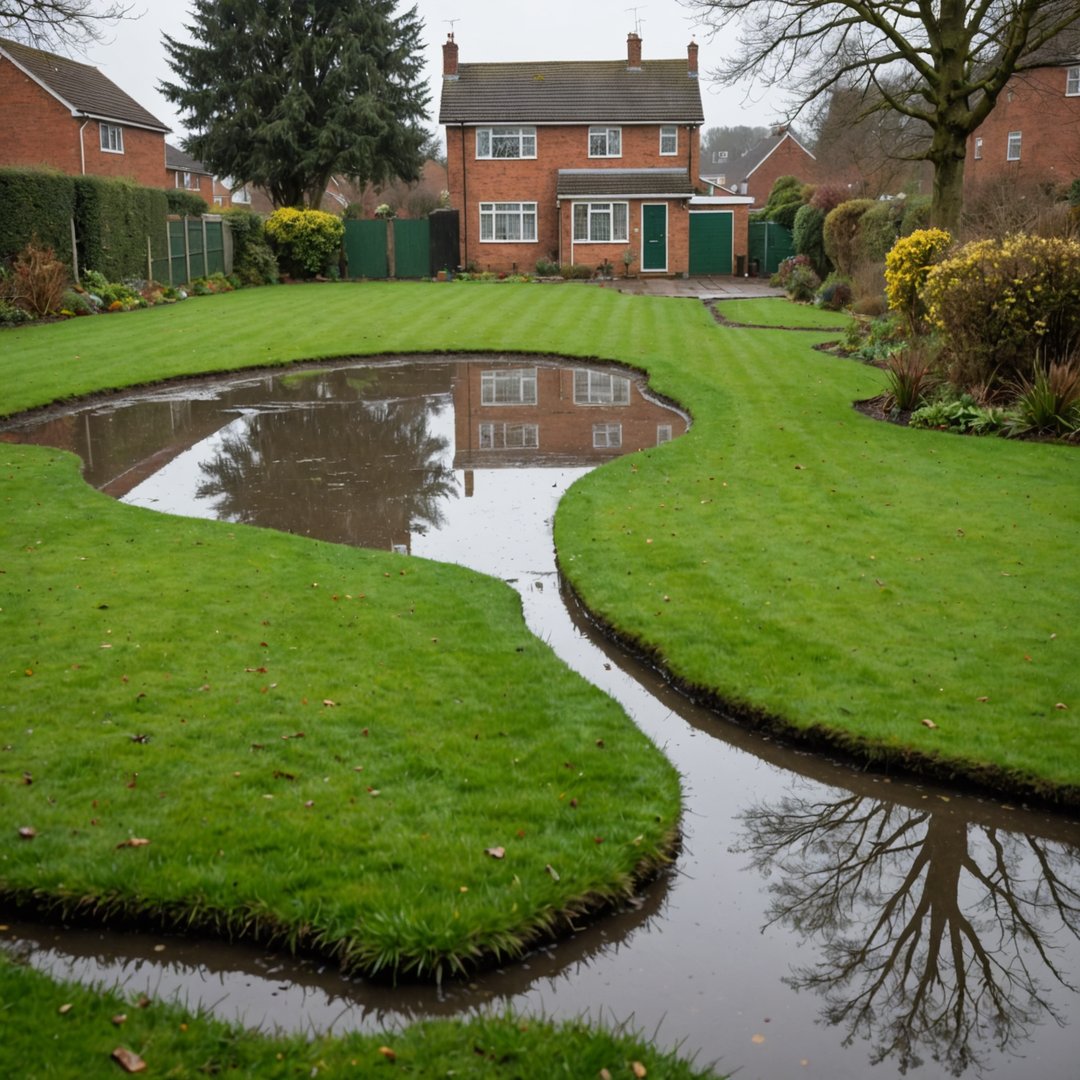 Waterlogged lawn too wet to mow