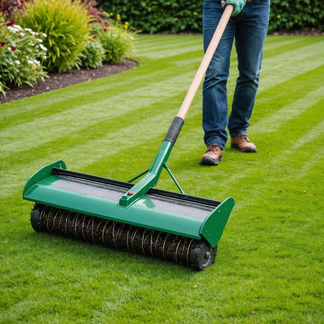 Using a lute to spread topdressing