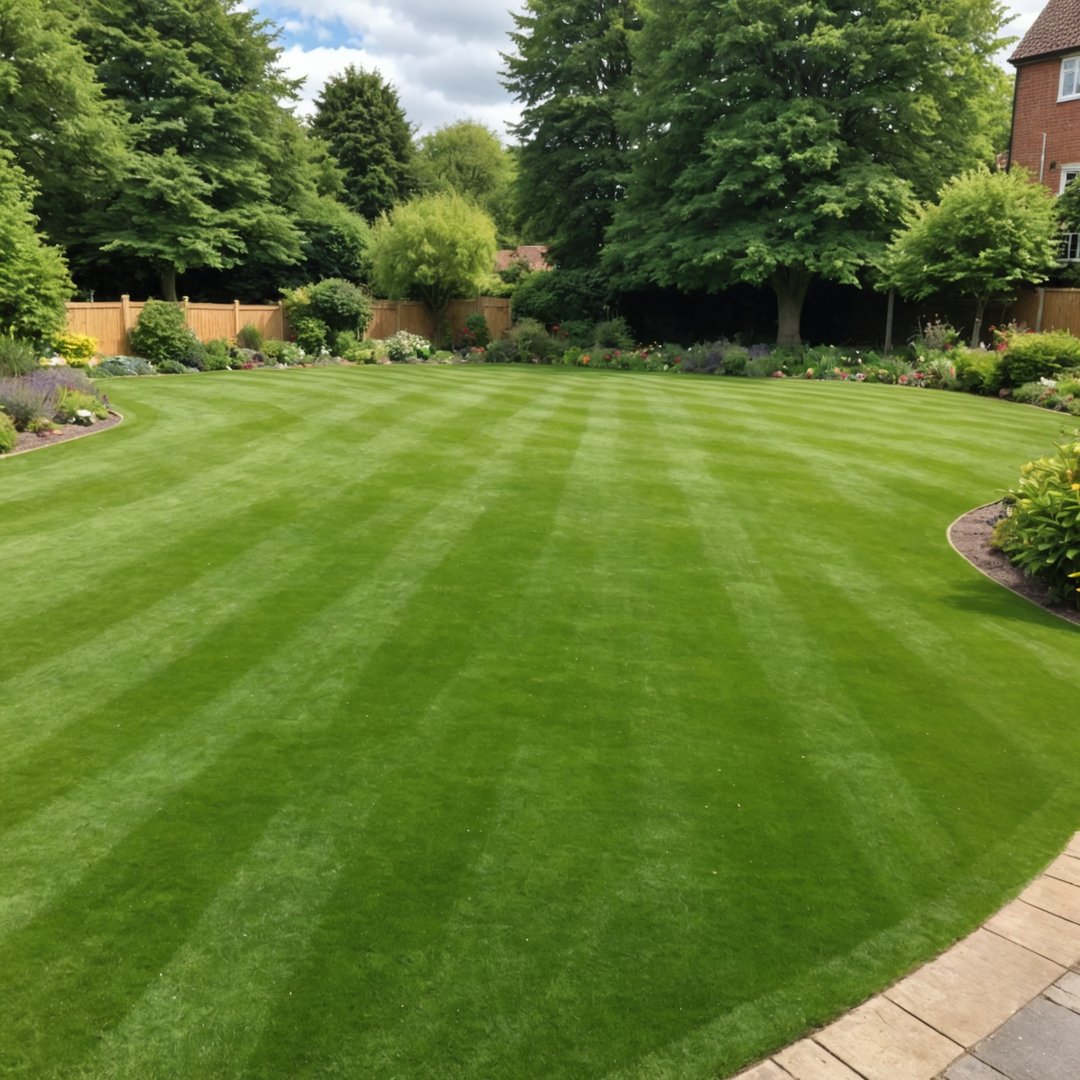 Healthy lawn after topdressing