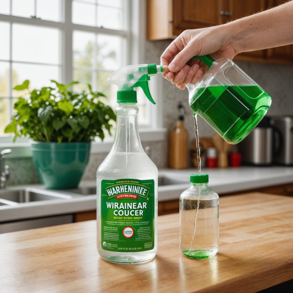 Mixing vinegar and dish soap weed killer