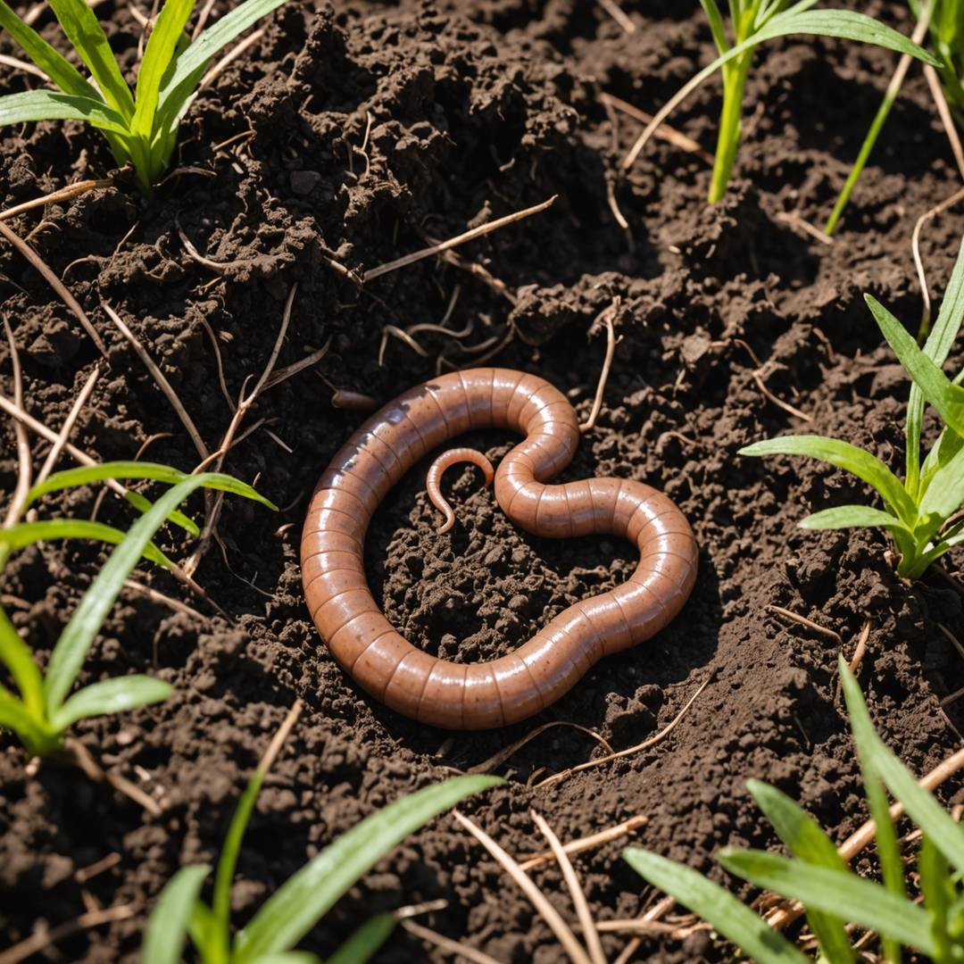 Close up of worm cast on lawn