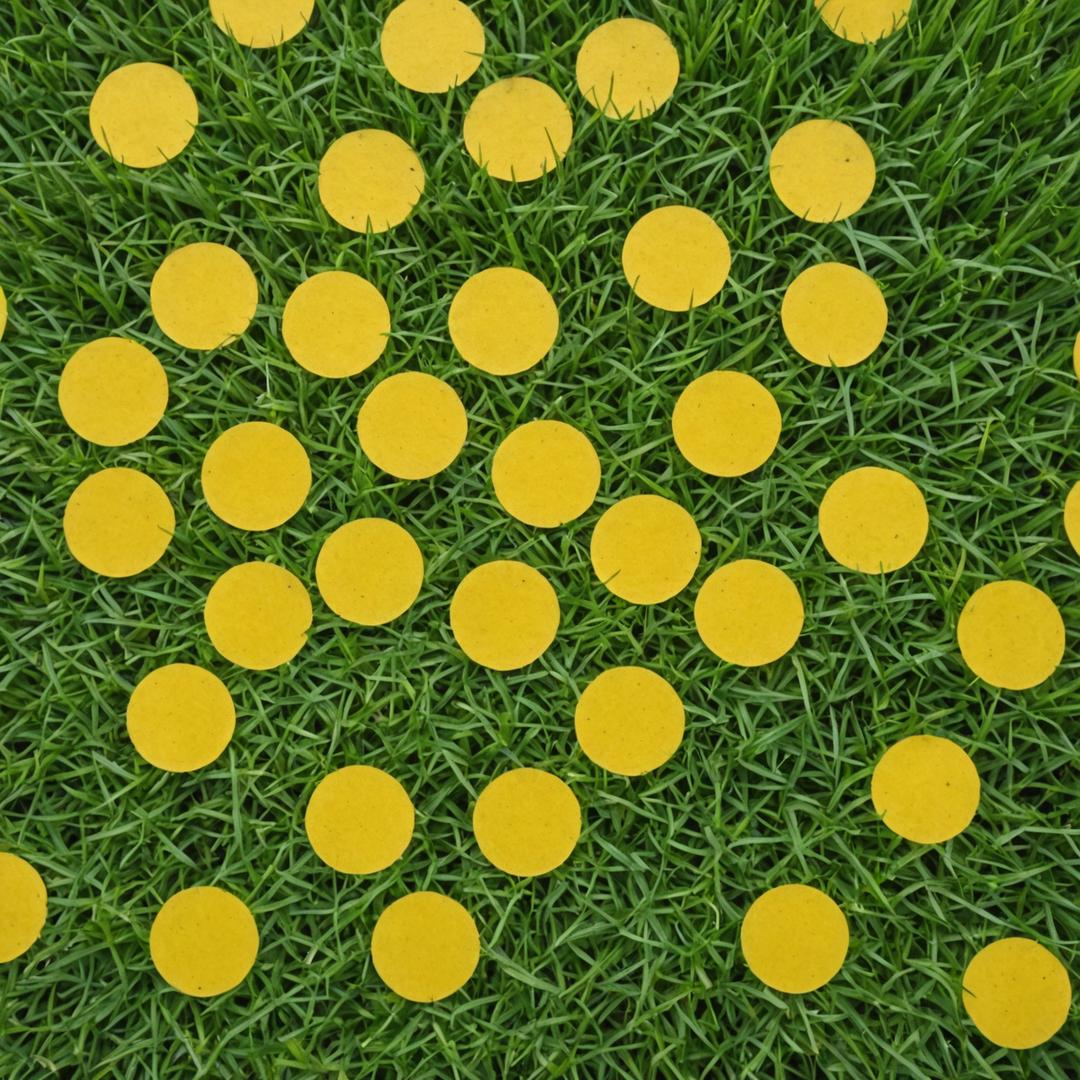 Yellow patches from dog urine on lawn