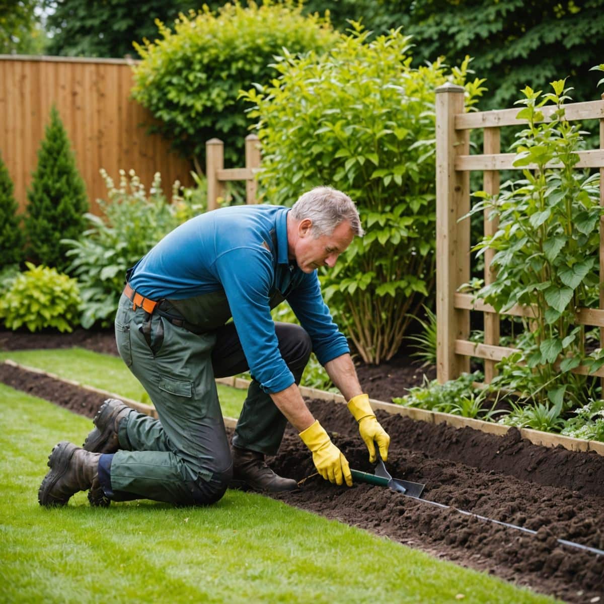 installing root barrier in garden to stop brambles spreading