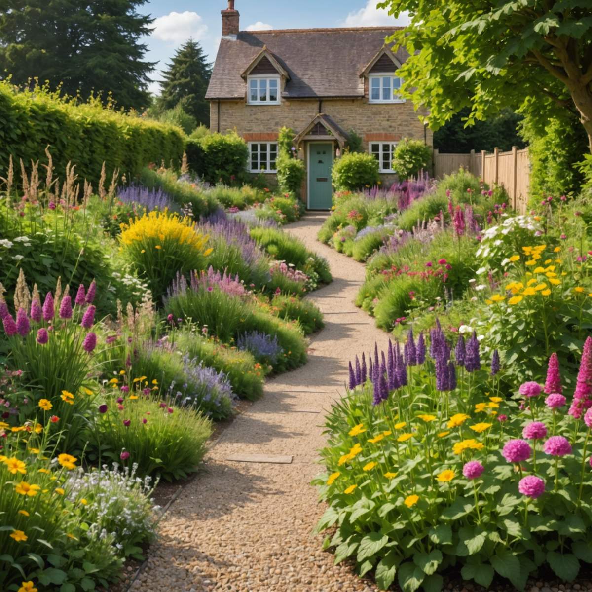 Weed-free British cottage garden